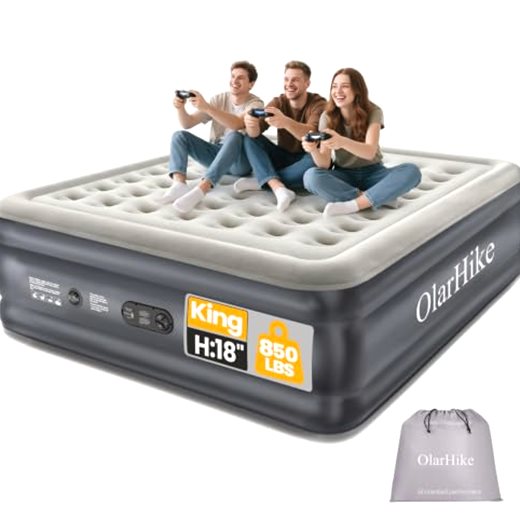 OlarHike King Size Air Mattress with Built-in Pump